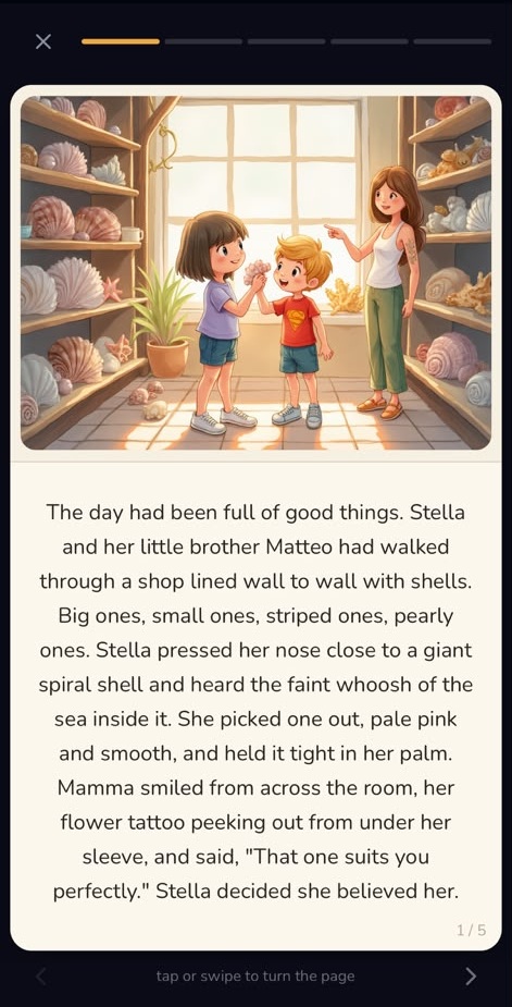 Story page 2 of 7 from a Lunary bedtime story